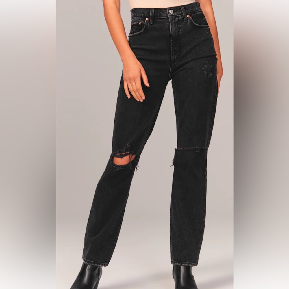 NEVER WORN Black Abercrombie & Fitch The Ankle Straight Ultra High Rise